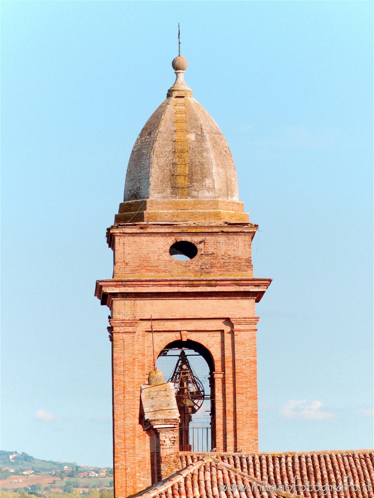 Santarcangelo di Romagna (Rimini, Italy) - Upper part of the bell tower of the Church of the Blessed Virgin of the Rosary